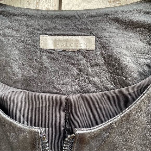 Halogen Mid-Length Leather Jacket - Picture 3 of 5
